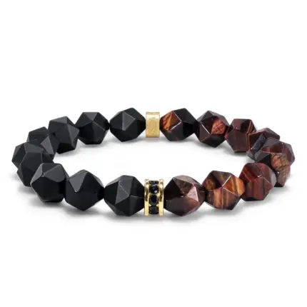 Onyx & Red Tiger Eye Bracelet