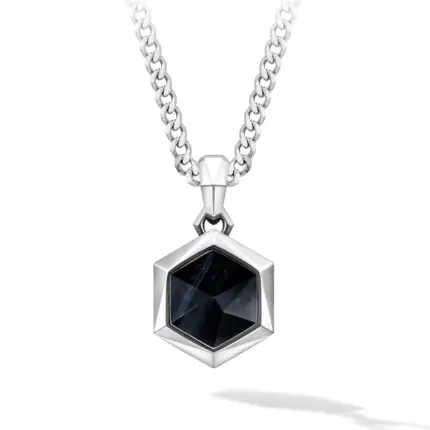 Hawk Eye Hexagonal Necklace