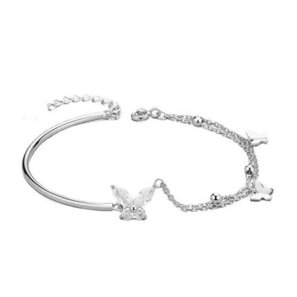 Sparkling double layered butterfly bracelet