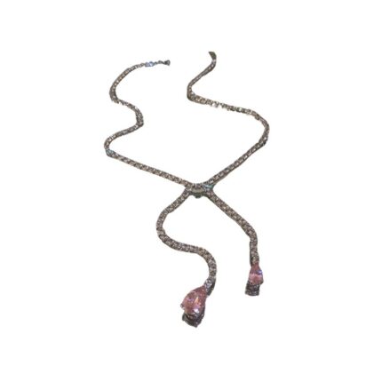 Silver teardrop tassel necklace