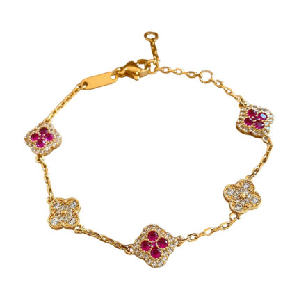 Simple zircon flower bracelet