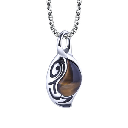 Obsidian Swirl Tiger Eye Necklace